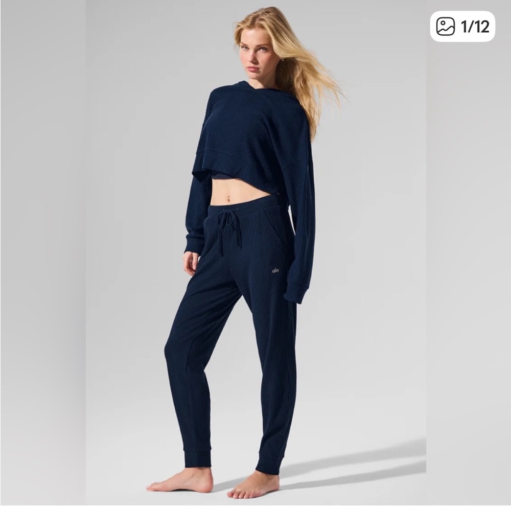 Alo Muse Hoodie and Alo Navy Sweats